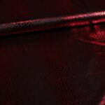 Jersey stretch stof krokodil zwart/rood foil