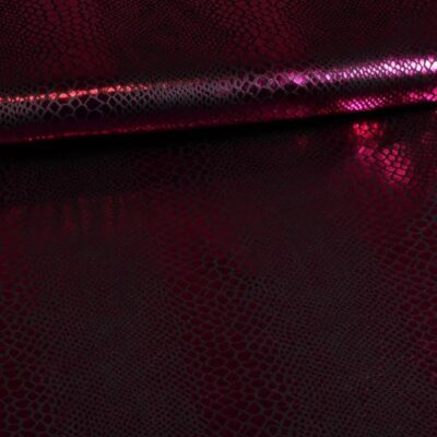 Jersey fabric black fuchsia foil