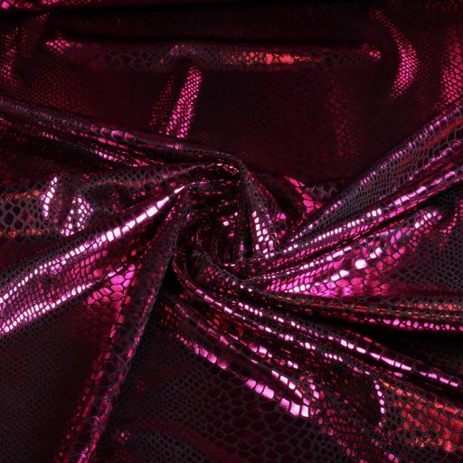 Jersey fabric black fuchsia foil