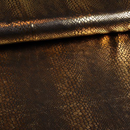 Jersey stretch fabric black/gold foil