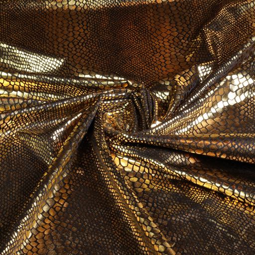 Jersey stretch fabric black/gold foil