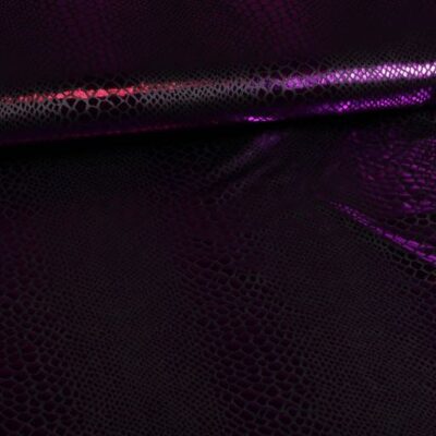 Jersey stretch fabric black purple foil