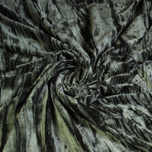 Stretch velvet fabric dark green