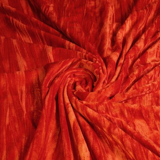 Stretch velvet fabric orange
