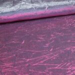 Lurex stof gekreukt zilver/fuchsia