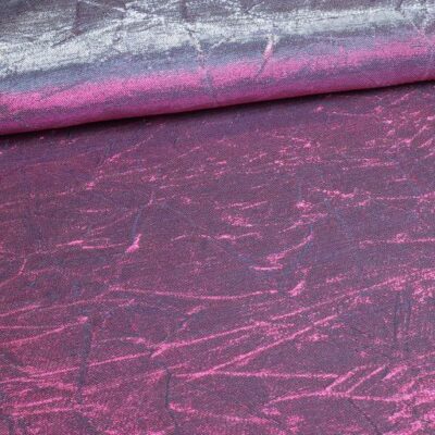 Lurex fabric silver/fuchsia crinkled