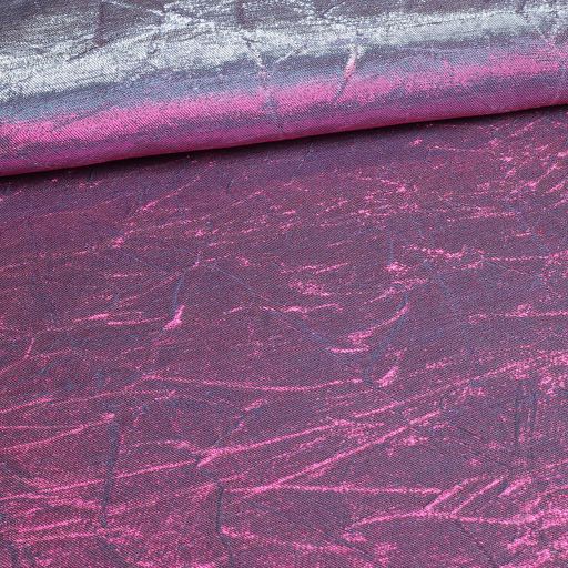 Lurex fabric silver/fuchsia crinkled