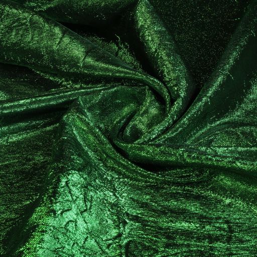 Lurex fabric green crinkled
