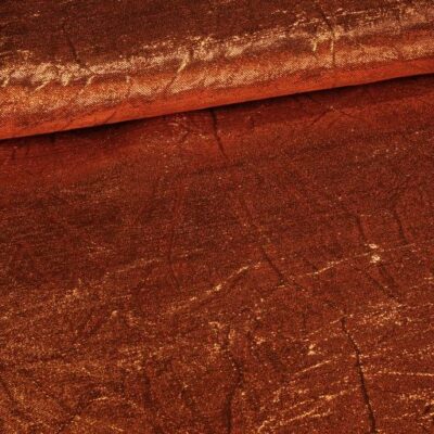 Lurex fabric crinkled orange