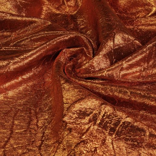 Lurex fabric crinkled orange