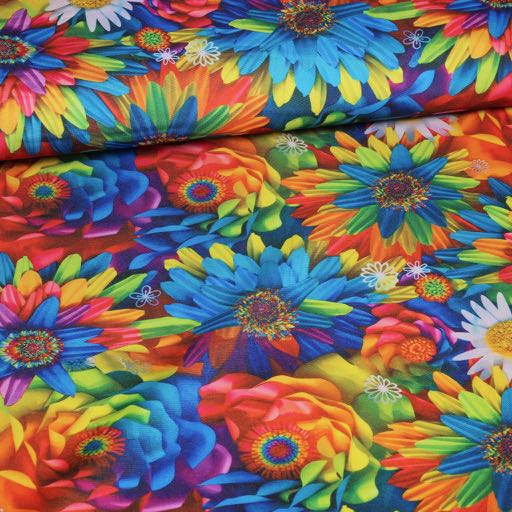 Terlenka fabric multicolour flower
