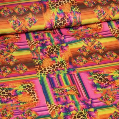Terlenka fabric panther/flower digital