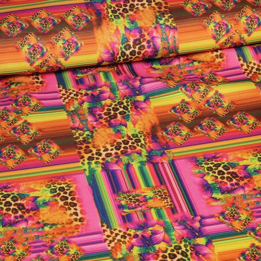Terlenka fabric panther/flower digital