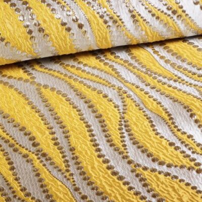 Jacquard Lurex dots yellow