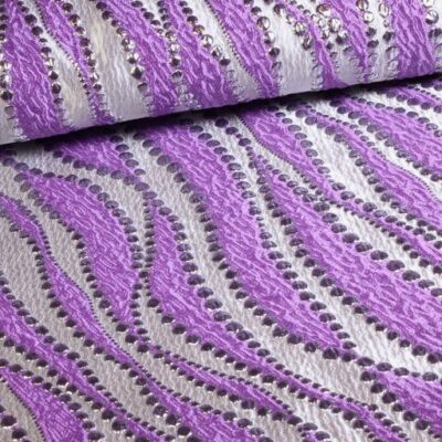 Jacquard fabric lurex dots purple
