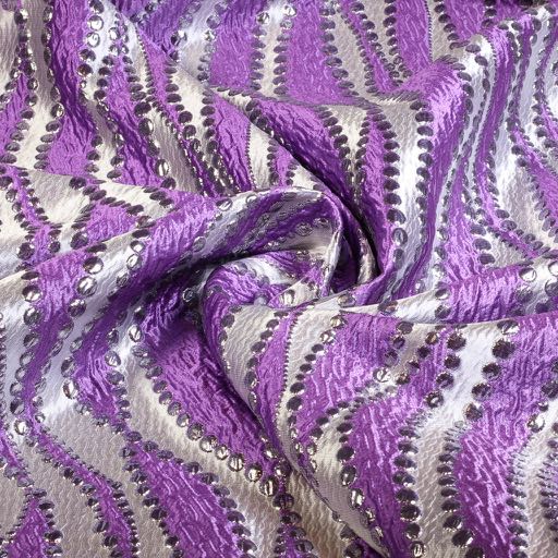 Jacquard fabric lurex dots purple