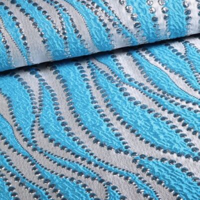 Jacquard lurex dots aqua