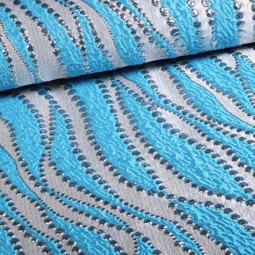 Jacquard lurex dots aqua