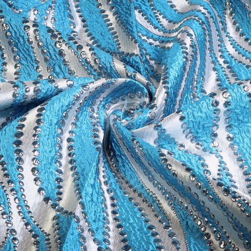 Jacquard lurex dots aqua
