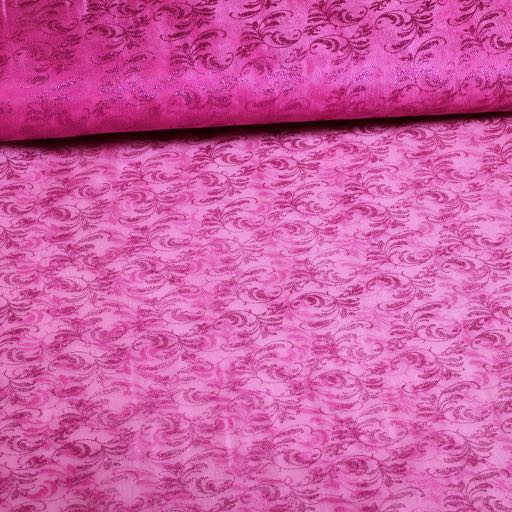 Organza fabric glitter fuchsia