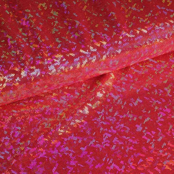 Mystique Deluxe foil hologram fabric red