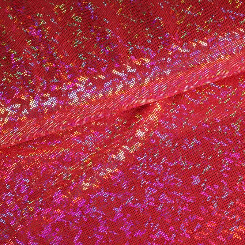 Mystique Deluxe foil hologram fabric red
