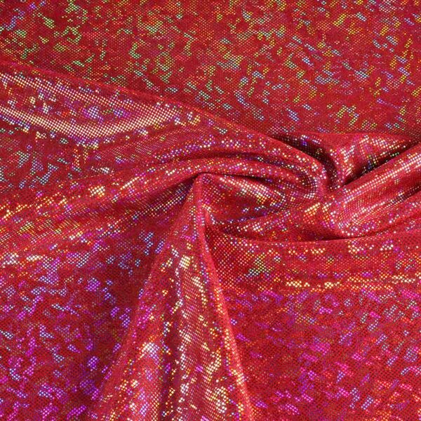 Mystique Deluxe foil hologram fabric red
