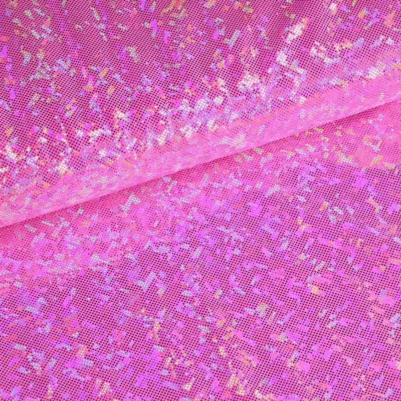 Mystique Deluxe foil hologram fabric pink