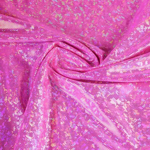 Mystique Deluxe foil hologram fabric pink