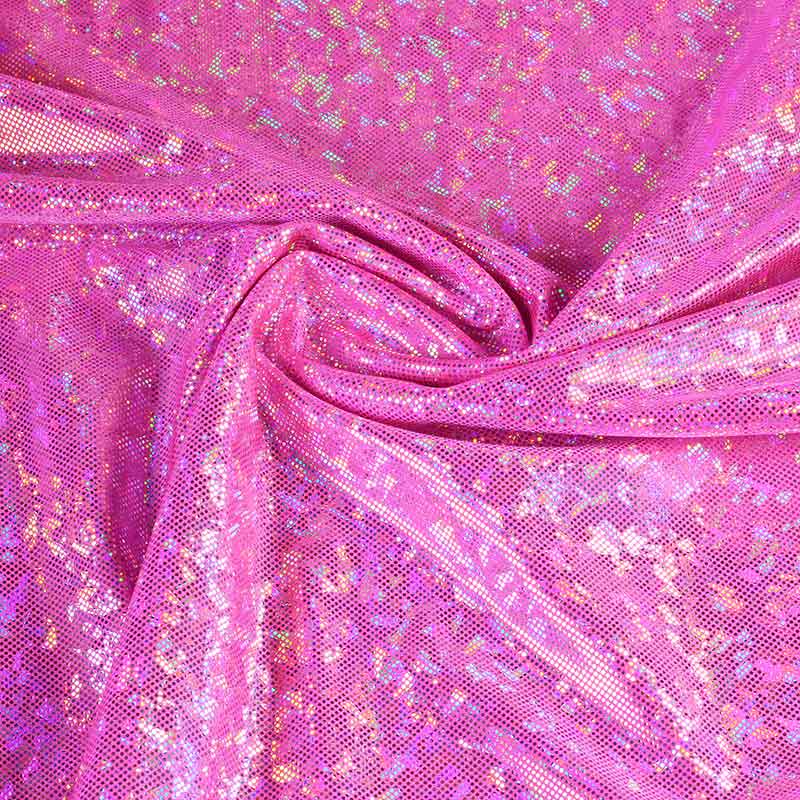 Mystique Deluxe foil hologram fabric pink