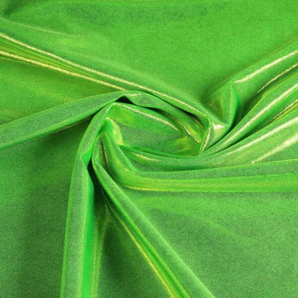 Mystique foil fabric lime
