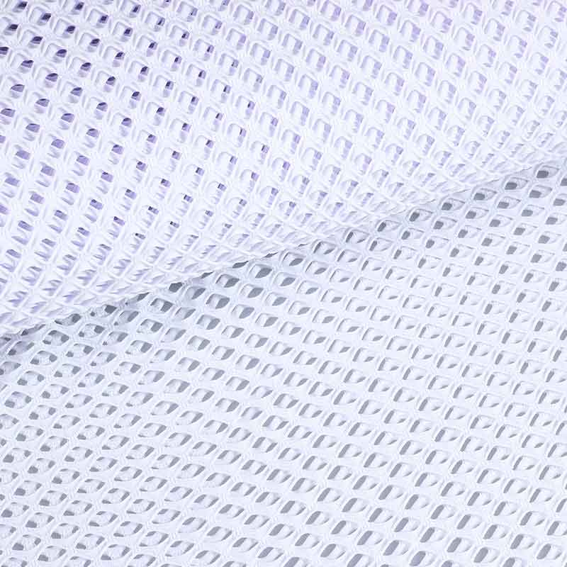 Elastic mesh fabric coarse white