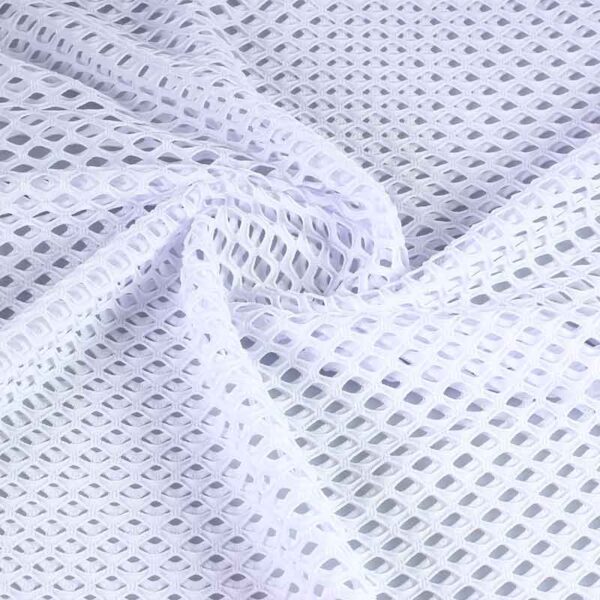 Elastic mesh fabric coarse white