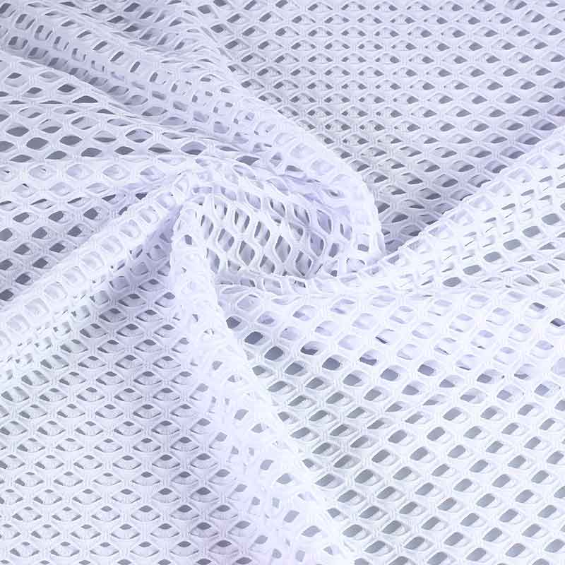 Elastic mesh fabric coarse white