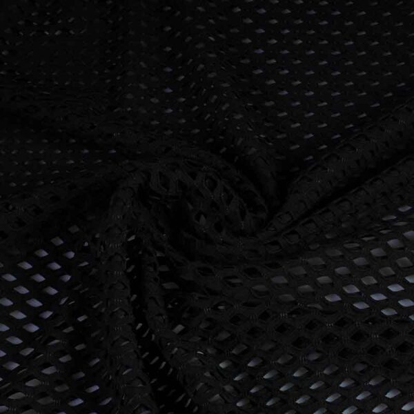 Elastic mesh fabric coarse black
