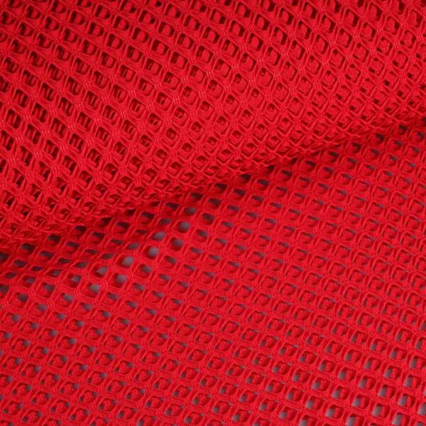 Elastic mesh fabric coarse red