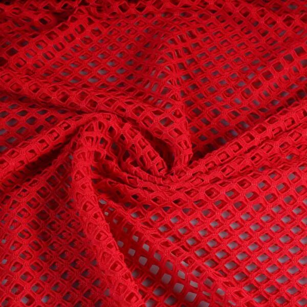 Elastic mesh fabric coarse red