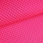 Elastische netstof grof fluor roze