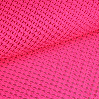 Elastic mesh fabric coarse fluor pink