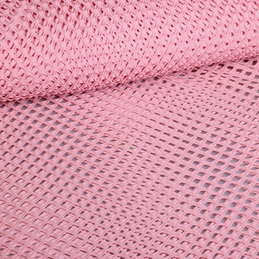Elastic mesh fabric coarse dusty rose
