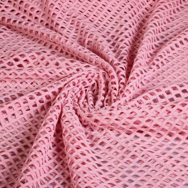 Elastic mesh fabric coarse dusty rose