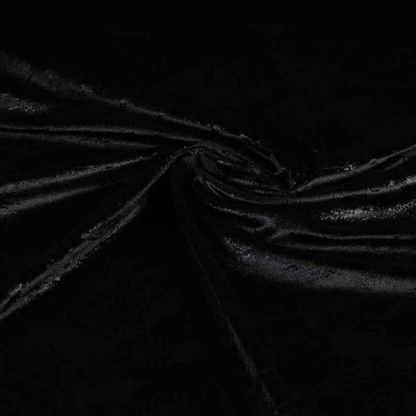 Velvet stretch fabric graffiti foil black