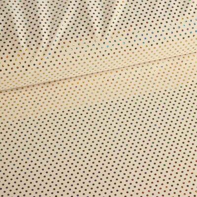 Sequin fabric stretch hologram ecru