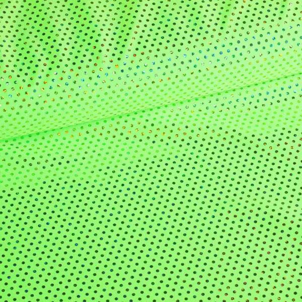 Sequin fabric stretch hologram lime