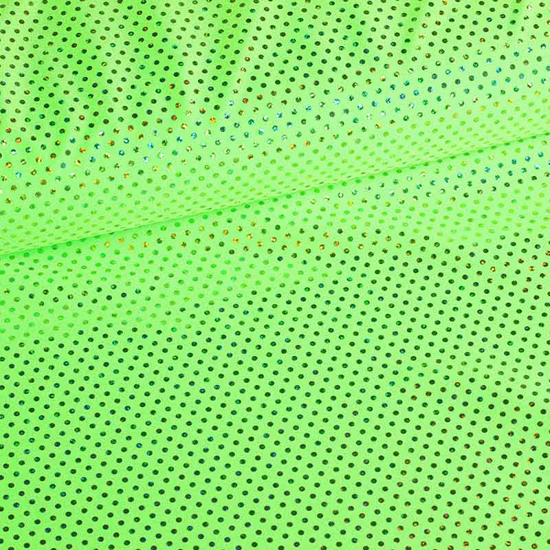 Sequin fabric stretch hologram lime