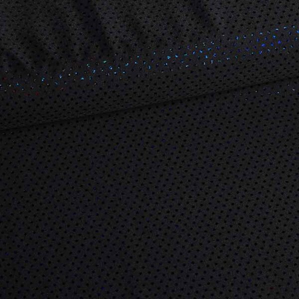 Sequin fabric stretch hologram black