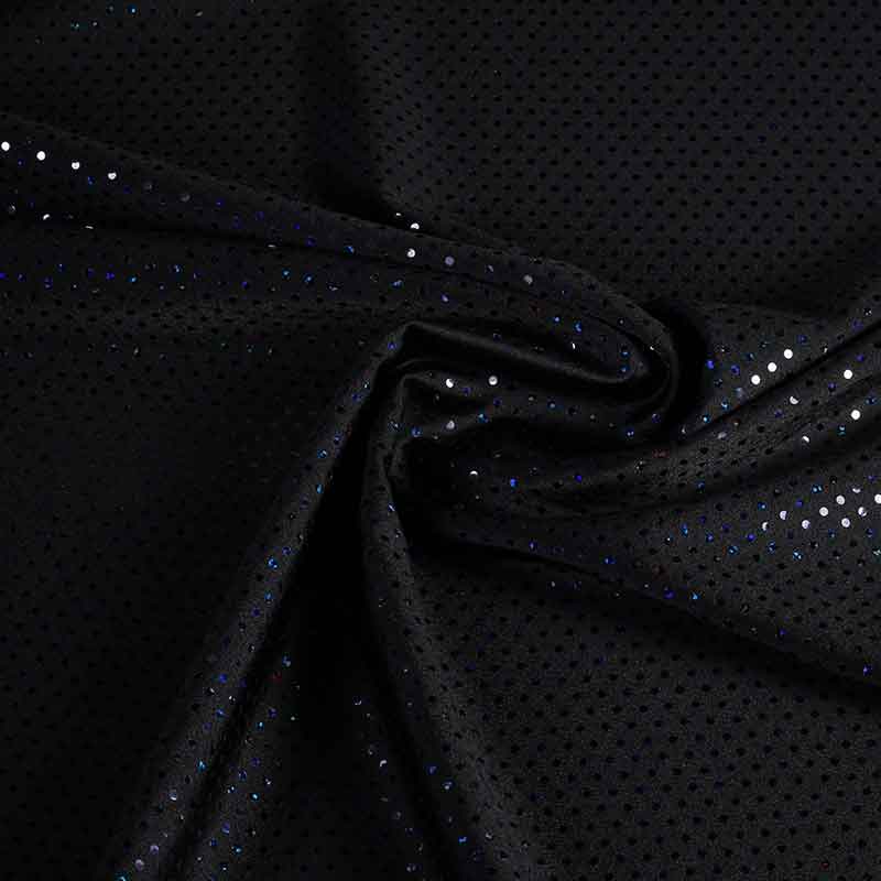 Sequin fabric stretch hologram black