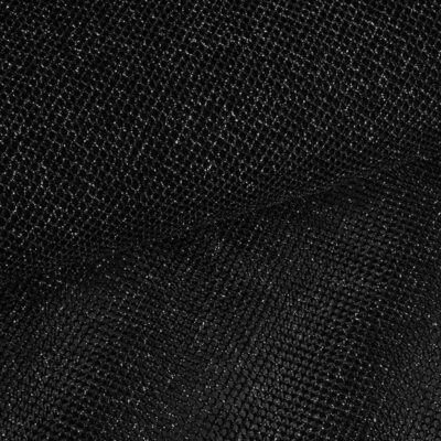 Elastic glitter mesh fabric black
