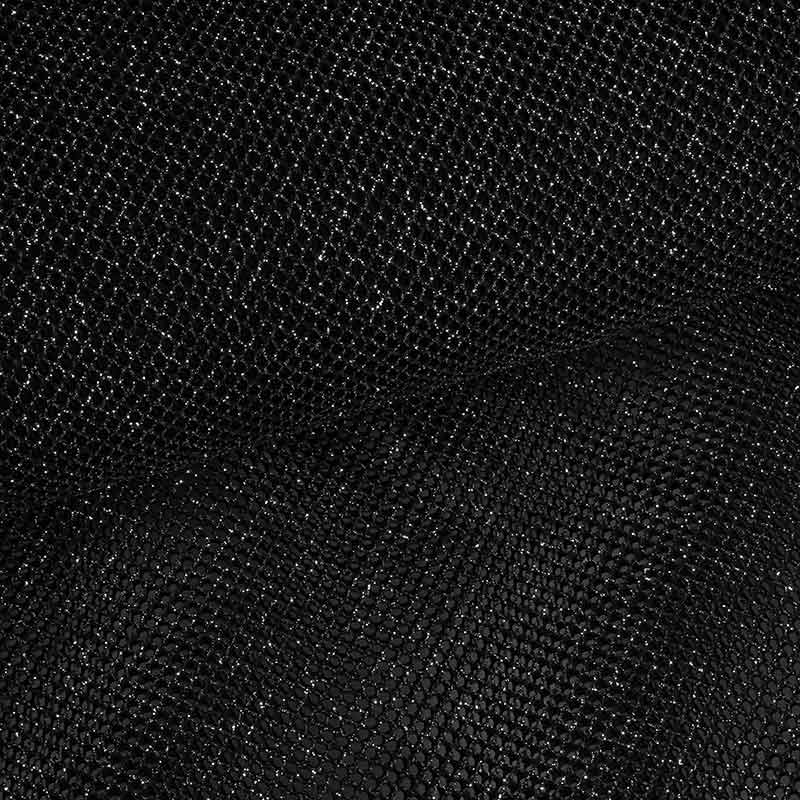 Elastic glitter mesh fabric black
