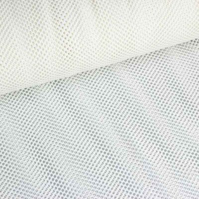 Elastic mesh fabric glitter white